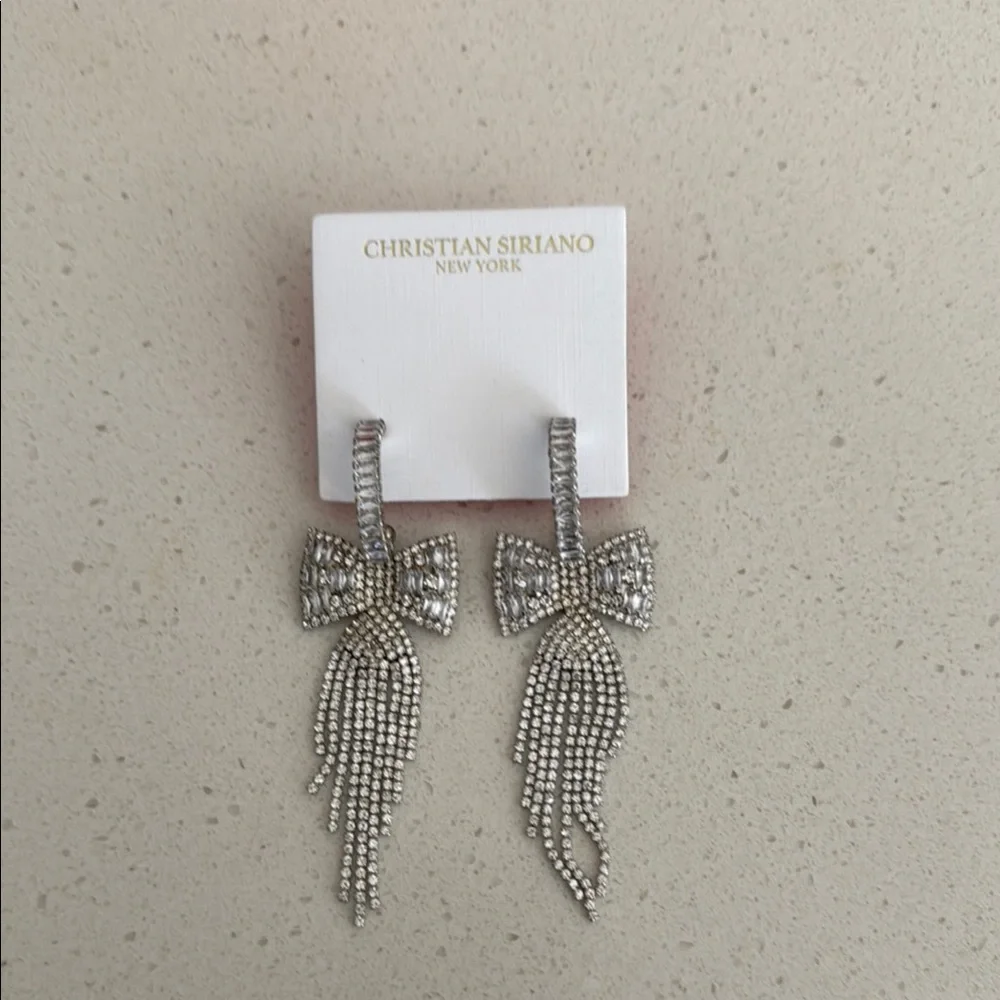 Christian Siriano Silver Dangle Earrings - Picture 1 of 2